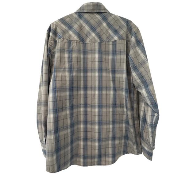 Men's Coastal Blue Plaid Wester Shirt - Picture 2 of 9